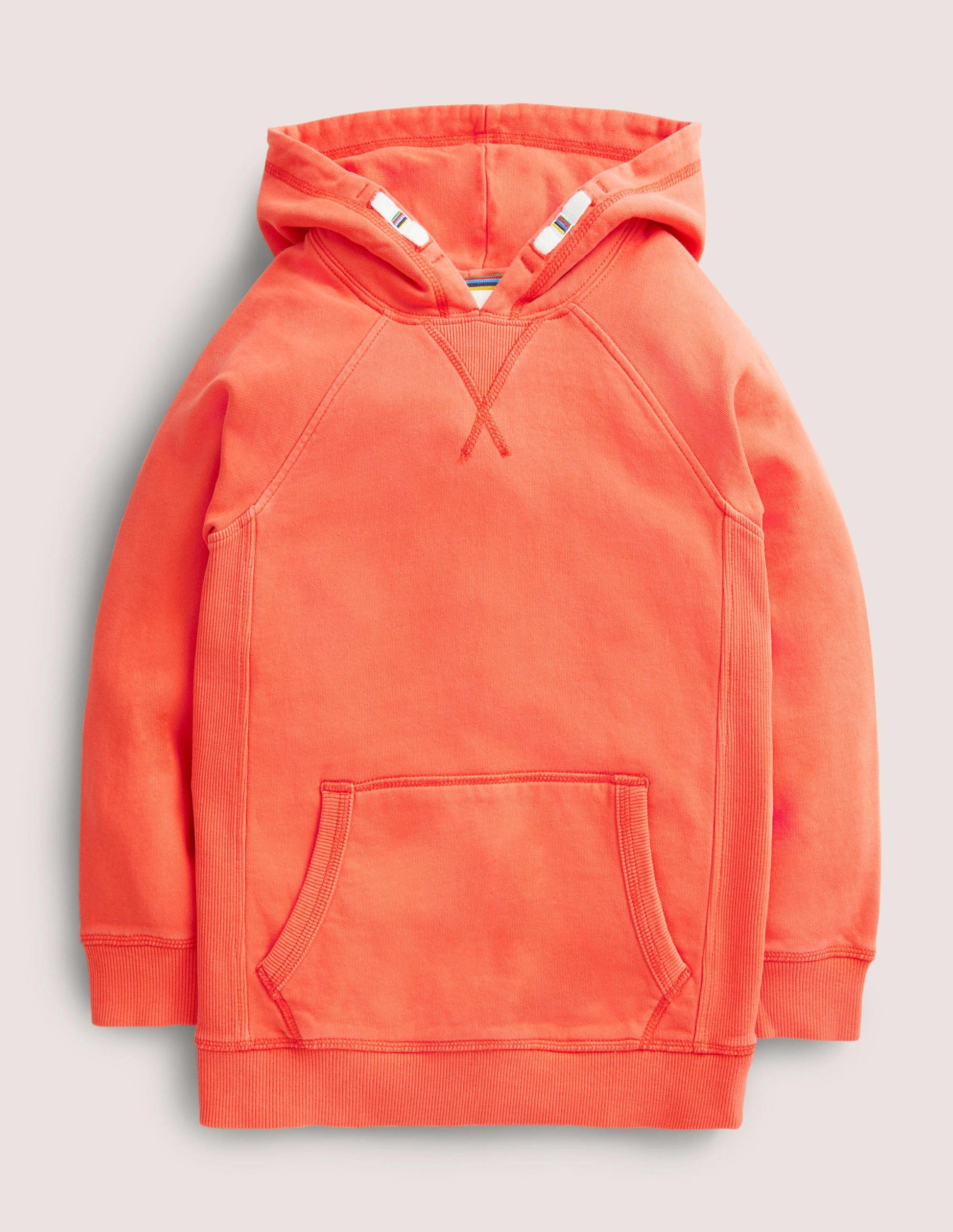 Stückgefärbter Hoodie-Mandarinenrot-1