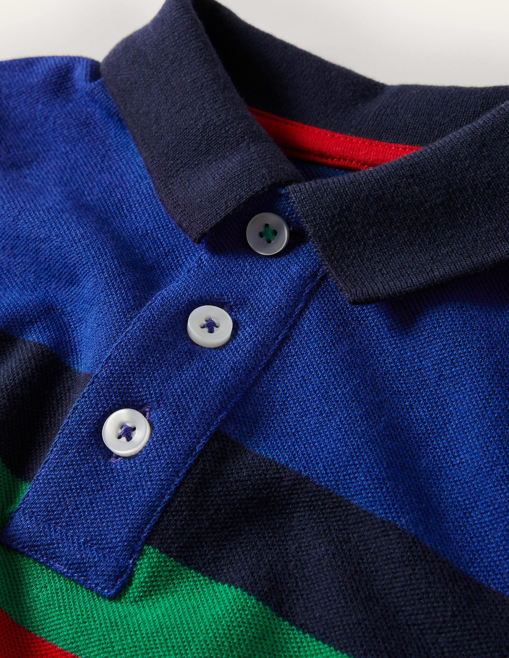Polo en piqué-Bleu de Delft/arc-en-ciel - Image 3