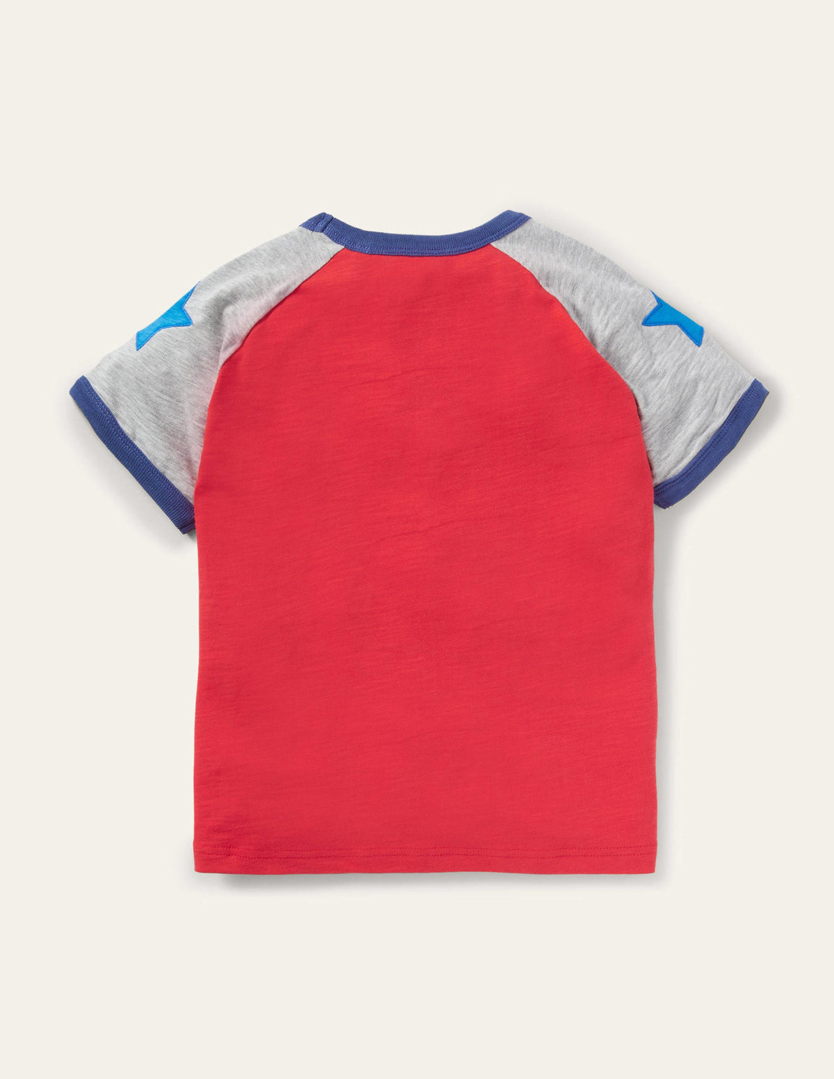 Raglan-T-Shirt in Blockfarben-Feuerrot, Sterne-2