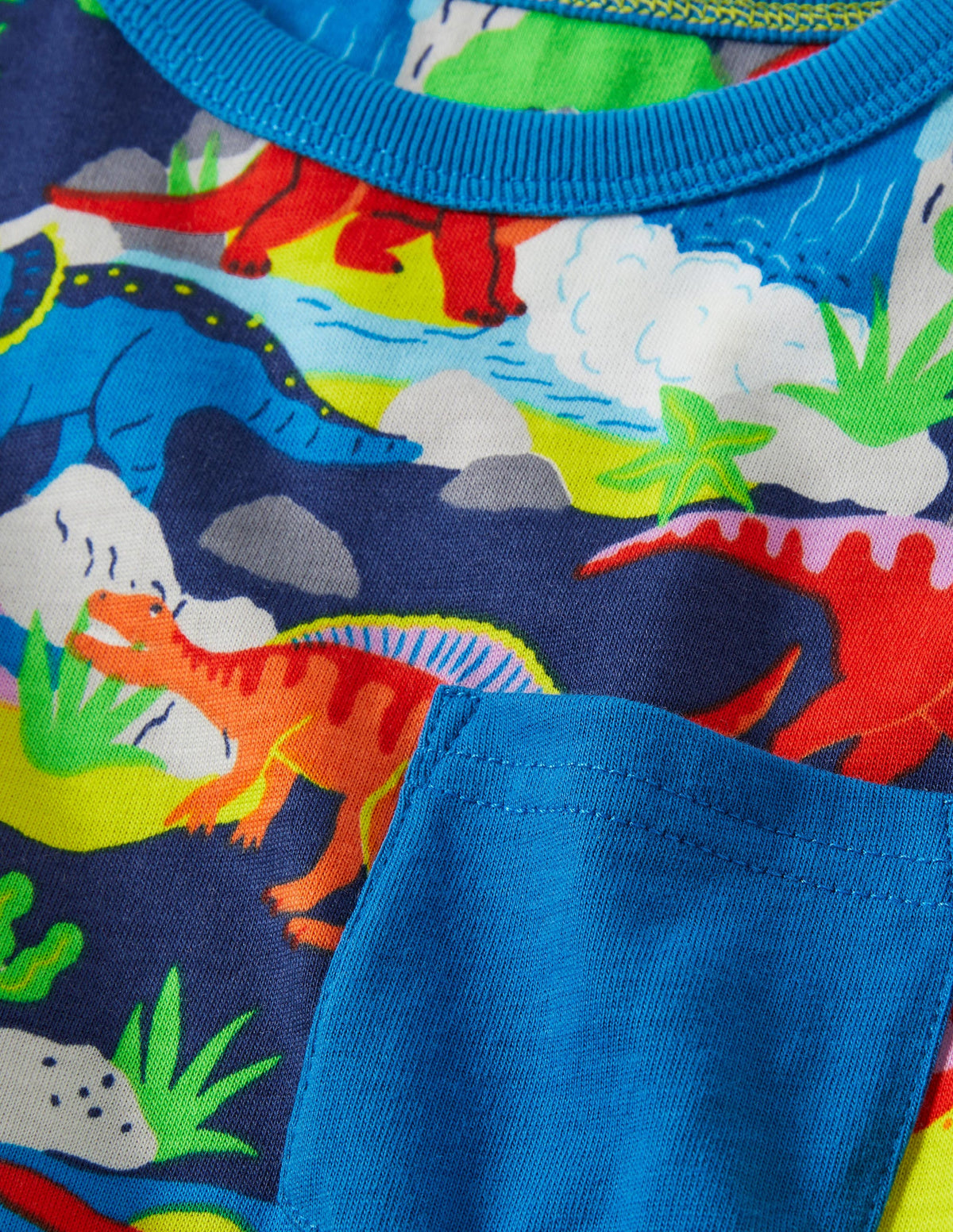 T-shirt imprimé à bordures contrastantes-Dinosaure multi-3