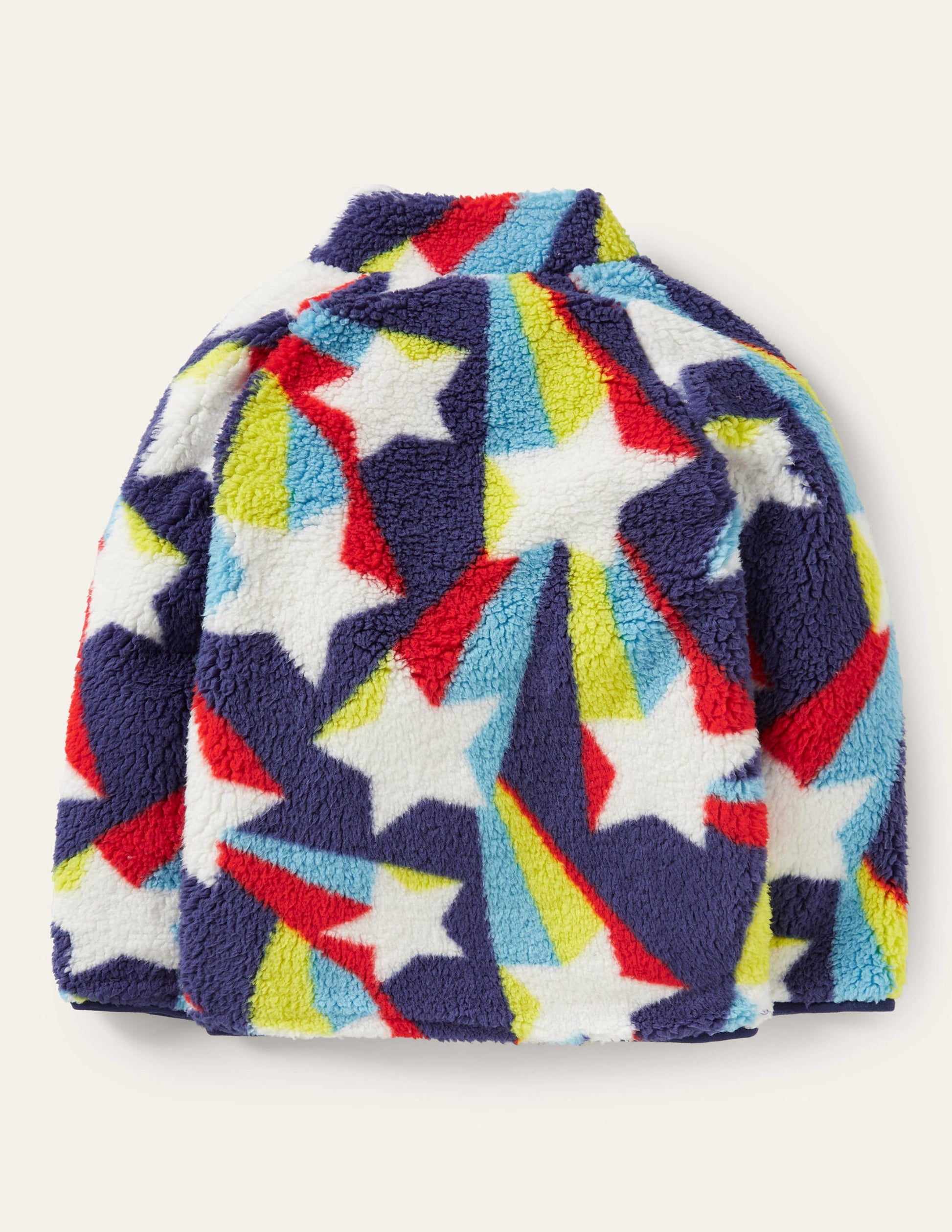 Blue Star Print Zip-up Fleece Jacket-Étoile filante bleu tribord-2