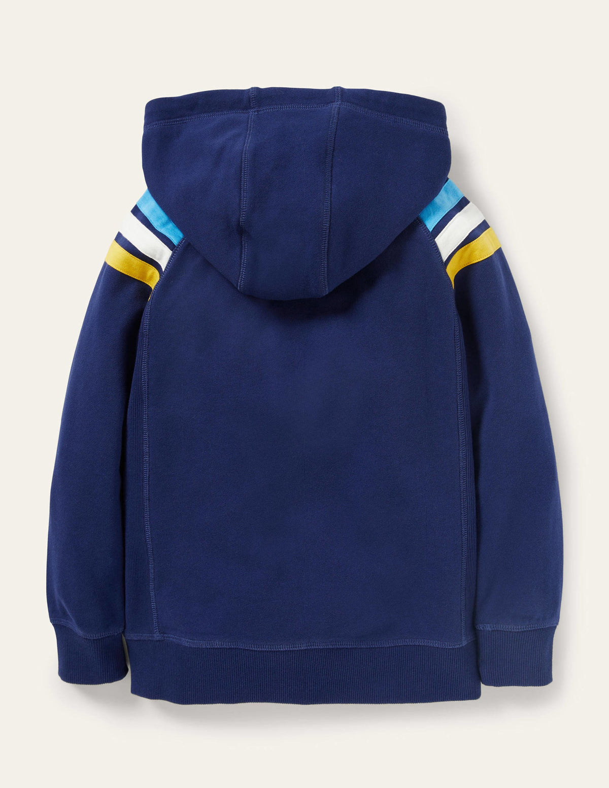 Rainbow Sleeve Zip-Up Hoodie-College Navy - Image 2
