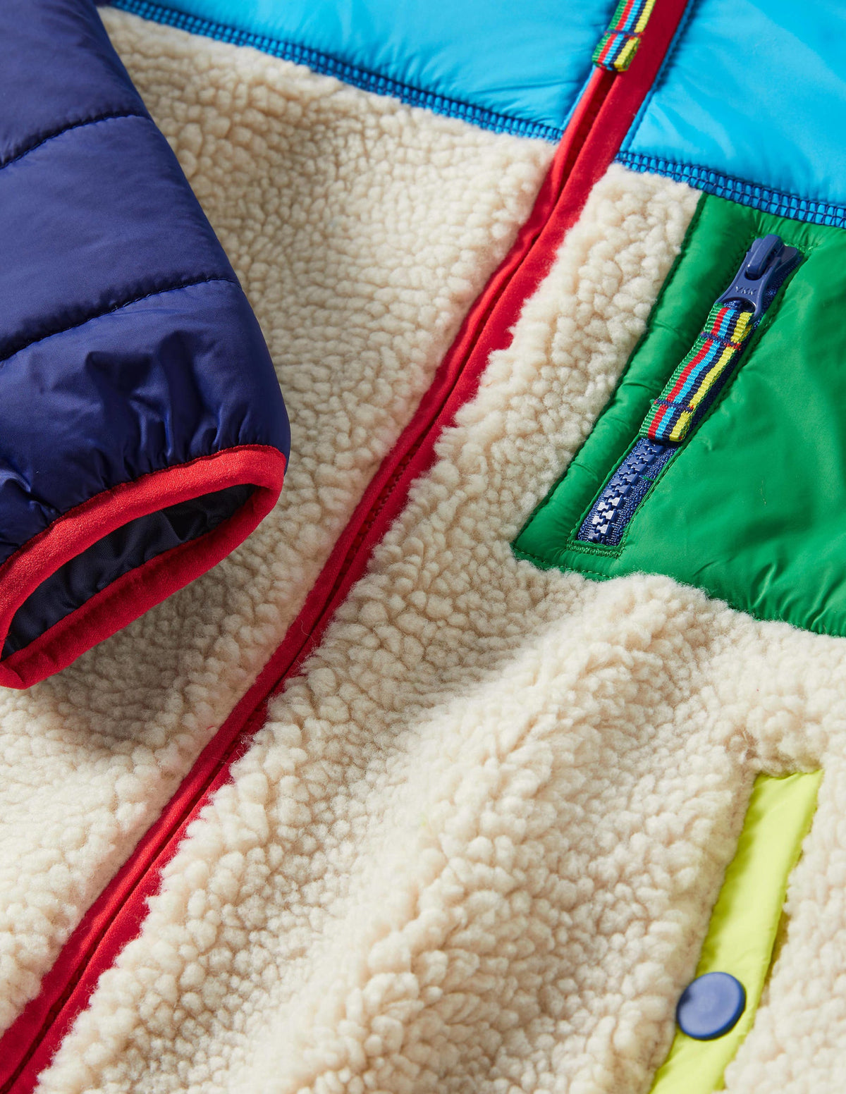 Colourblock Zip-up Fleece Jacket-Multi Colourblock - Image 3