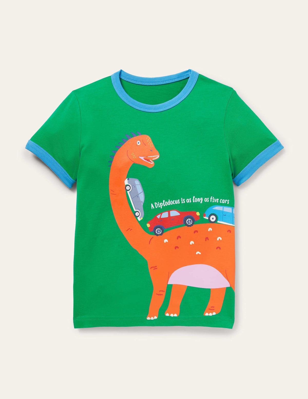 T-Shirt mit lehrreichem Motiv-Schottengrün, Dinosaurier-1