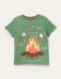 Im Dunkeln leuchtendes T-Shirt-Rosmaringrün, Lagerfeuer