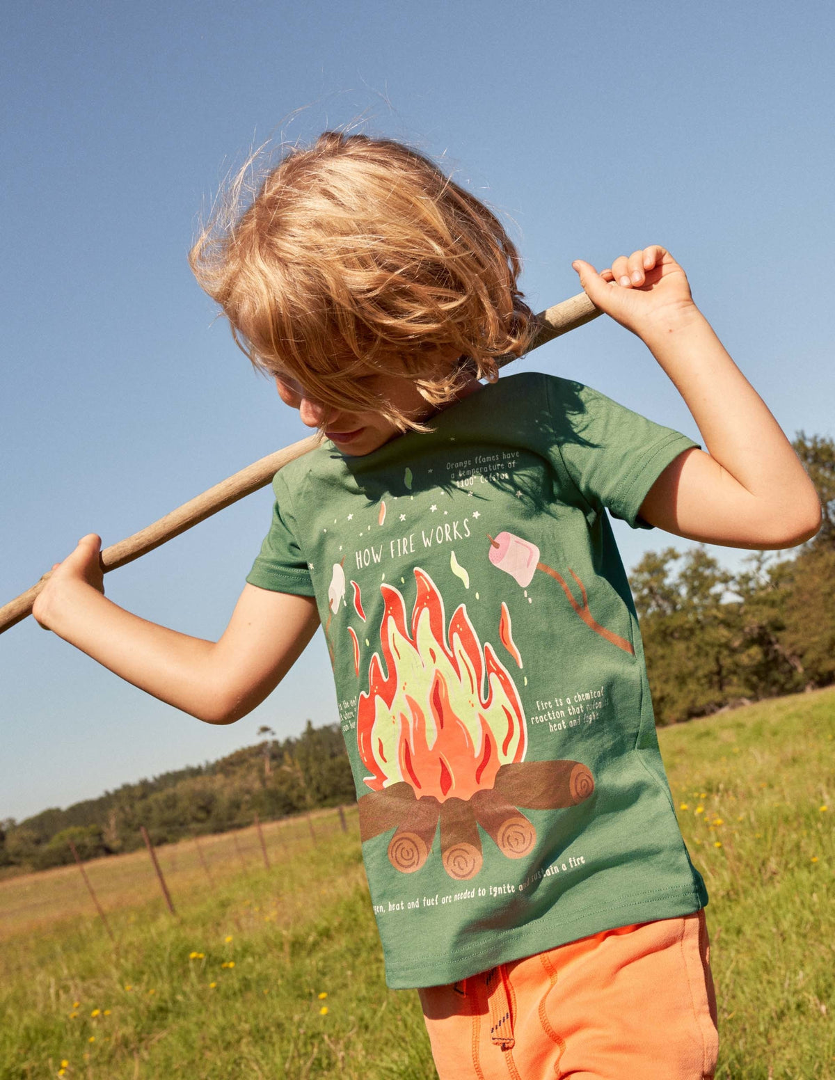 Im Dunkeln leuchtendes T-Shirt-Rosmaringrün, Lagerfeuer-4