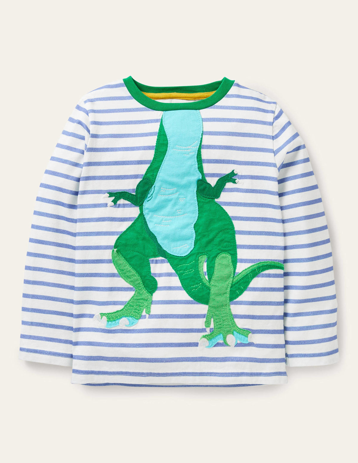 T-shirt dinosaure-Dinosaure ivoire/bleu Malibu - Image 1