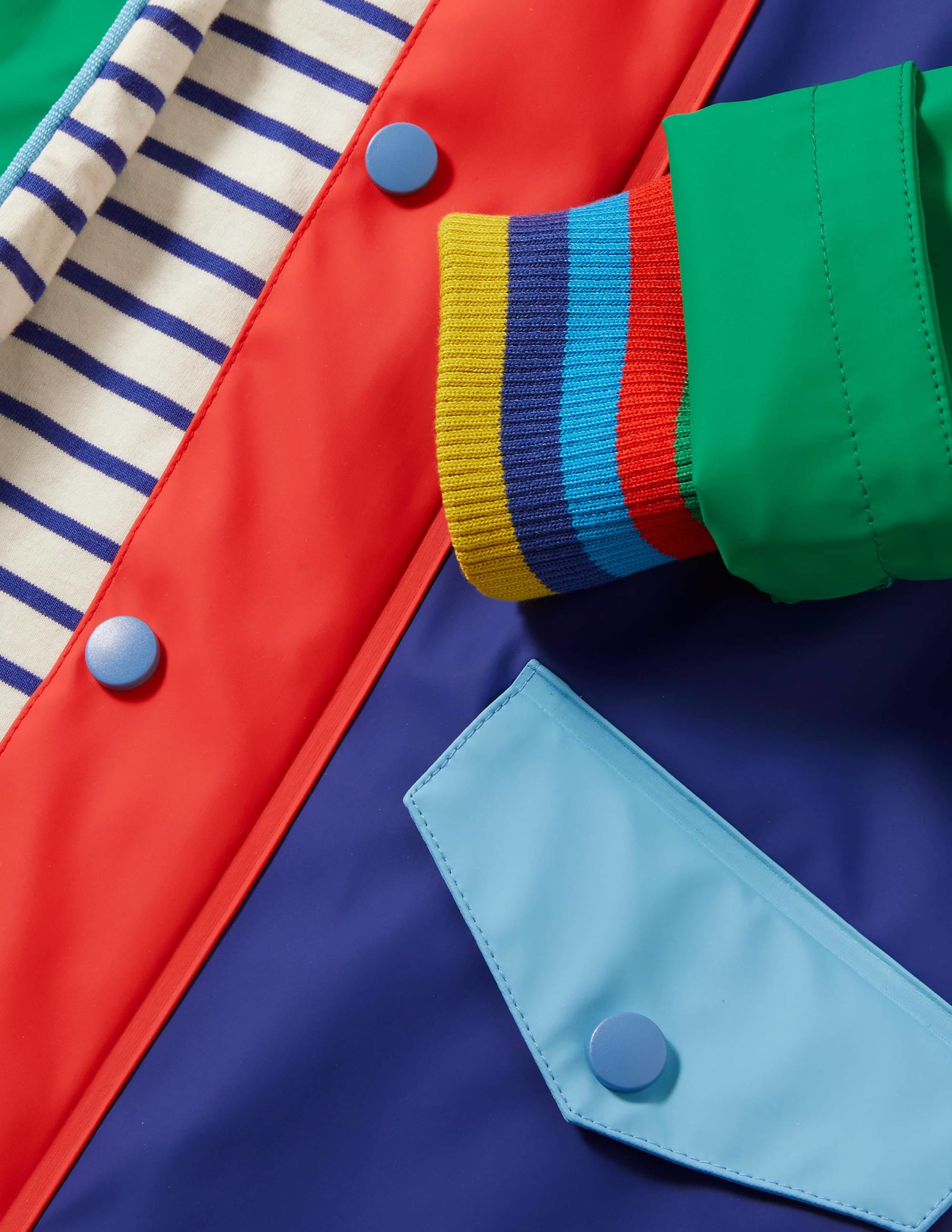 Colourblock Waterproof Fisherman's Jacket-Bunt, Blockfarben - Image 3