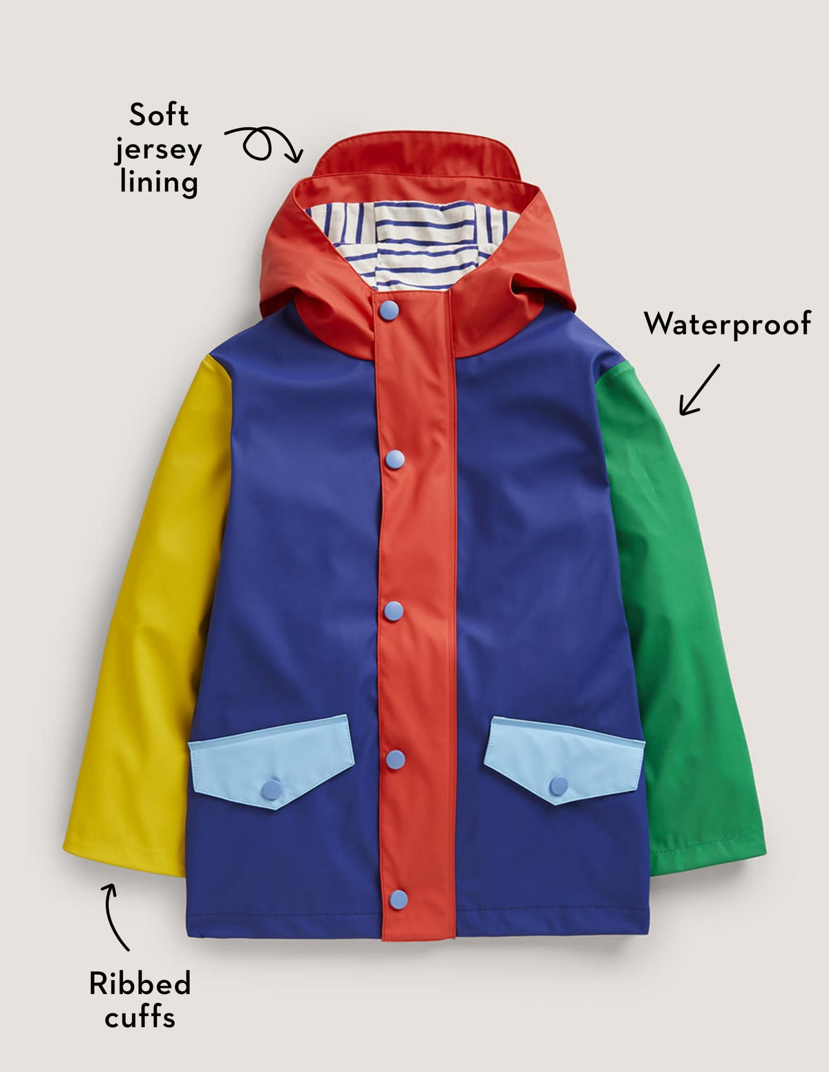 Colourblock Waterproof Fisherman's Jacket-Bunt, Blockfarben - Image 4