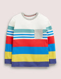 T-shirt fun style marinière-Larges rayures multi