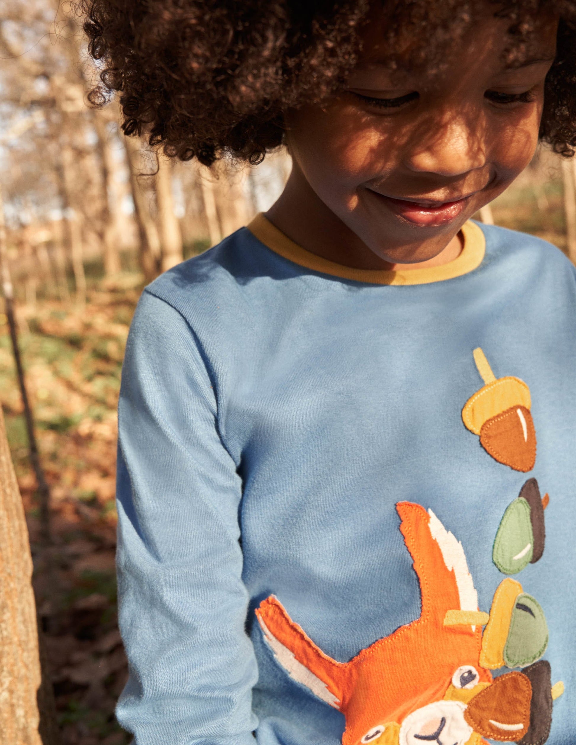 Front & Back Appliqué T-shirt-Riviera Blue Squirrel-7