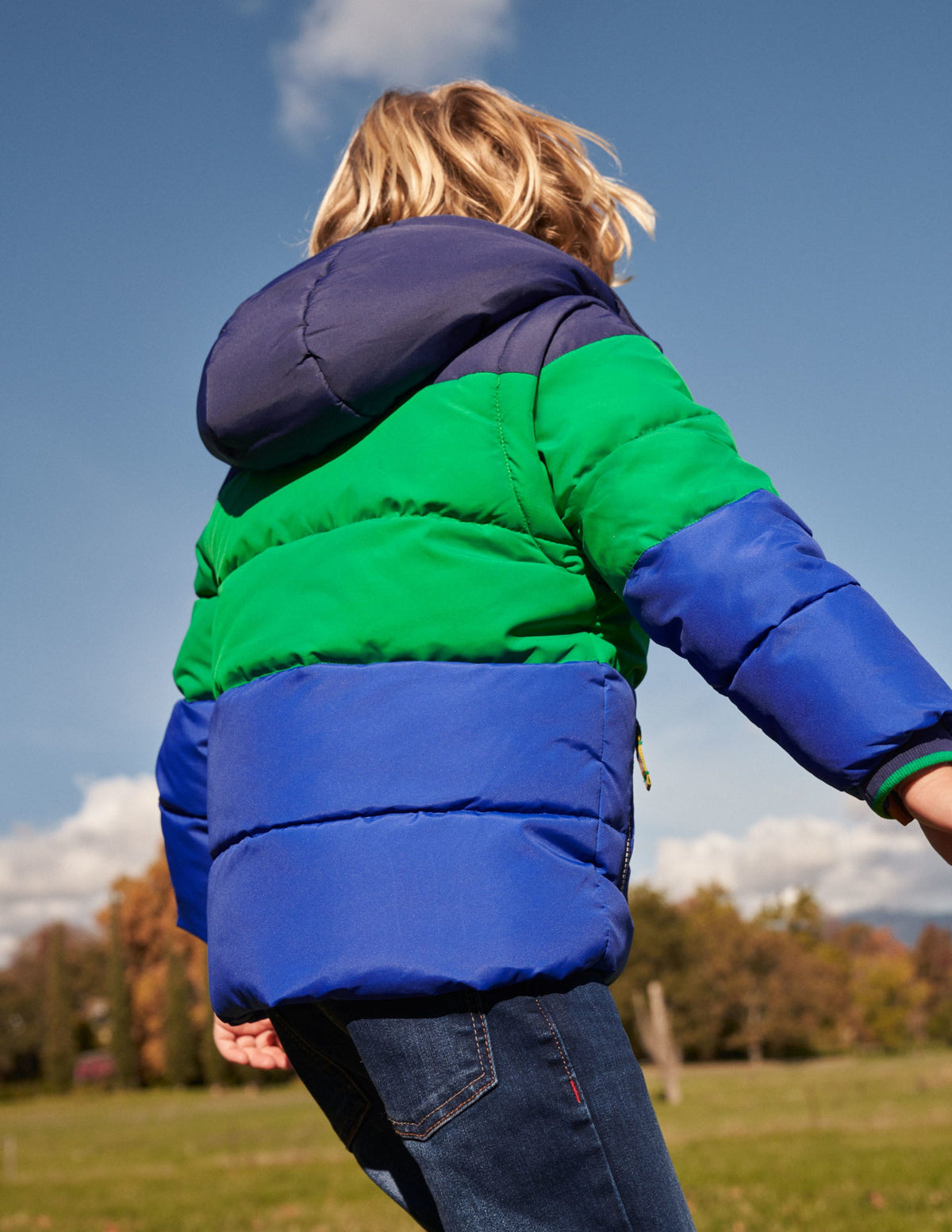 Colourblock 2-in-1 Puffer Jacket-Colourblock bleu marine universitaire/vert-6