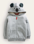 Tier-Hoodie mit kuscheligem Futter-Grau Meliert, Koala