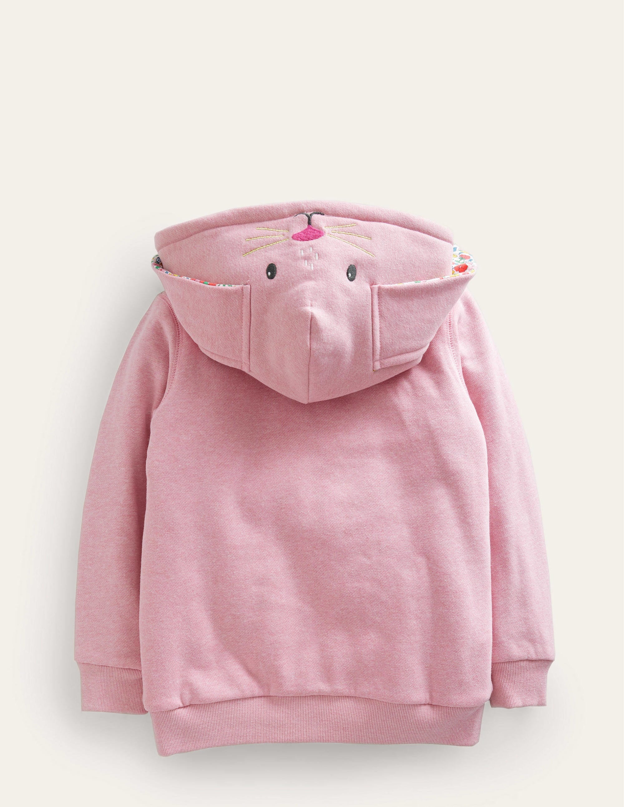 Tier-Hoodie mit kuscheligem Futter-Rosa Meliert, Häschen - Image 2