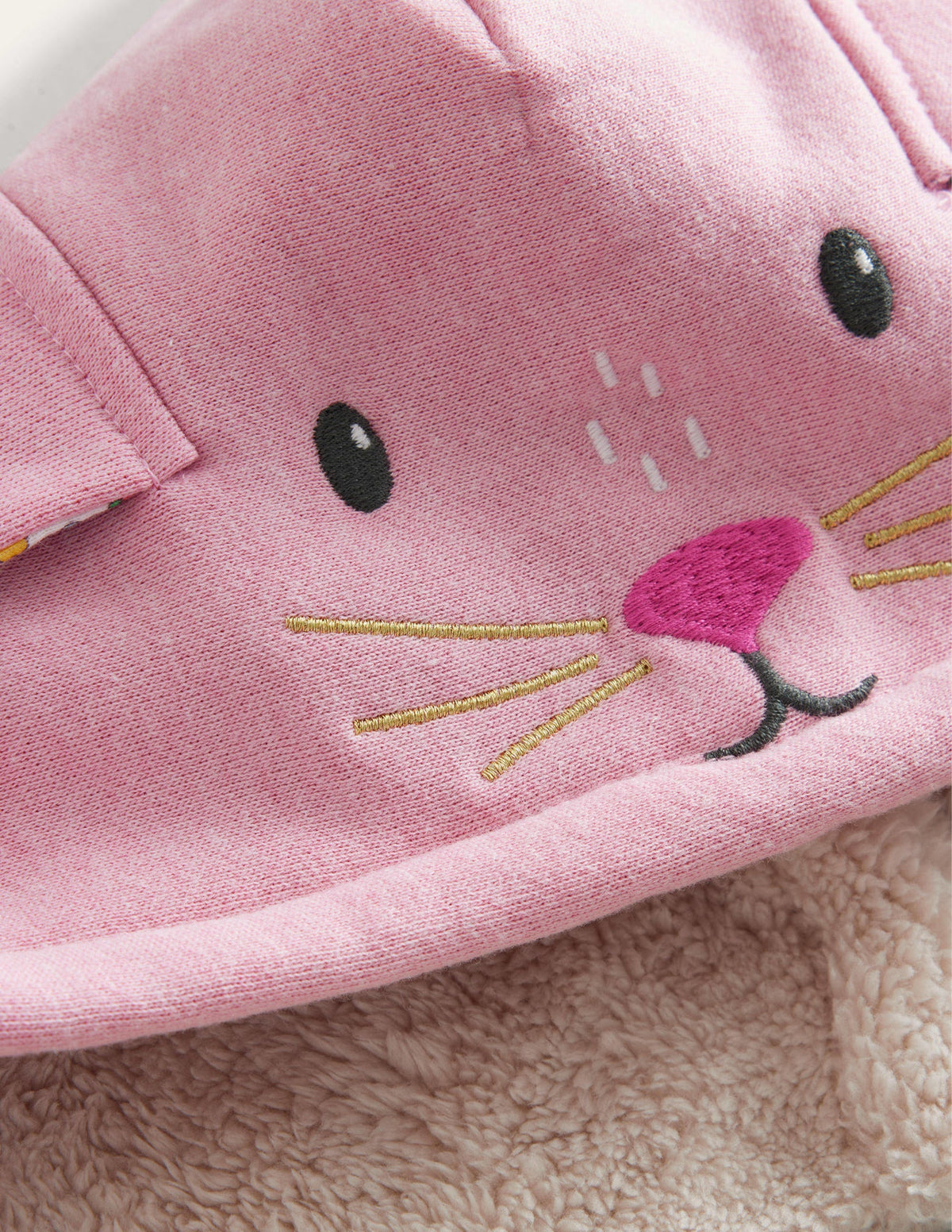 Tier-Hoodie mit kuscheligem Futter-Rosa Meliert, Häschen-3