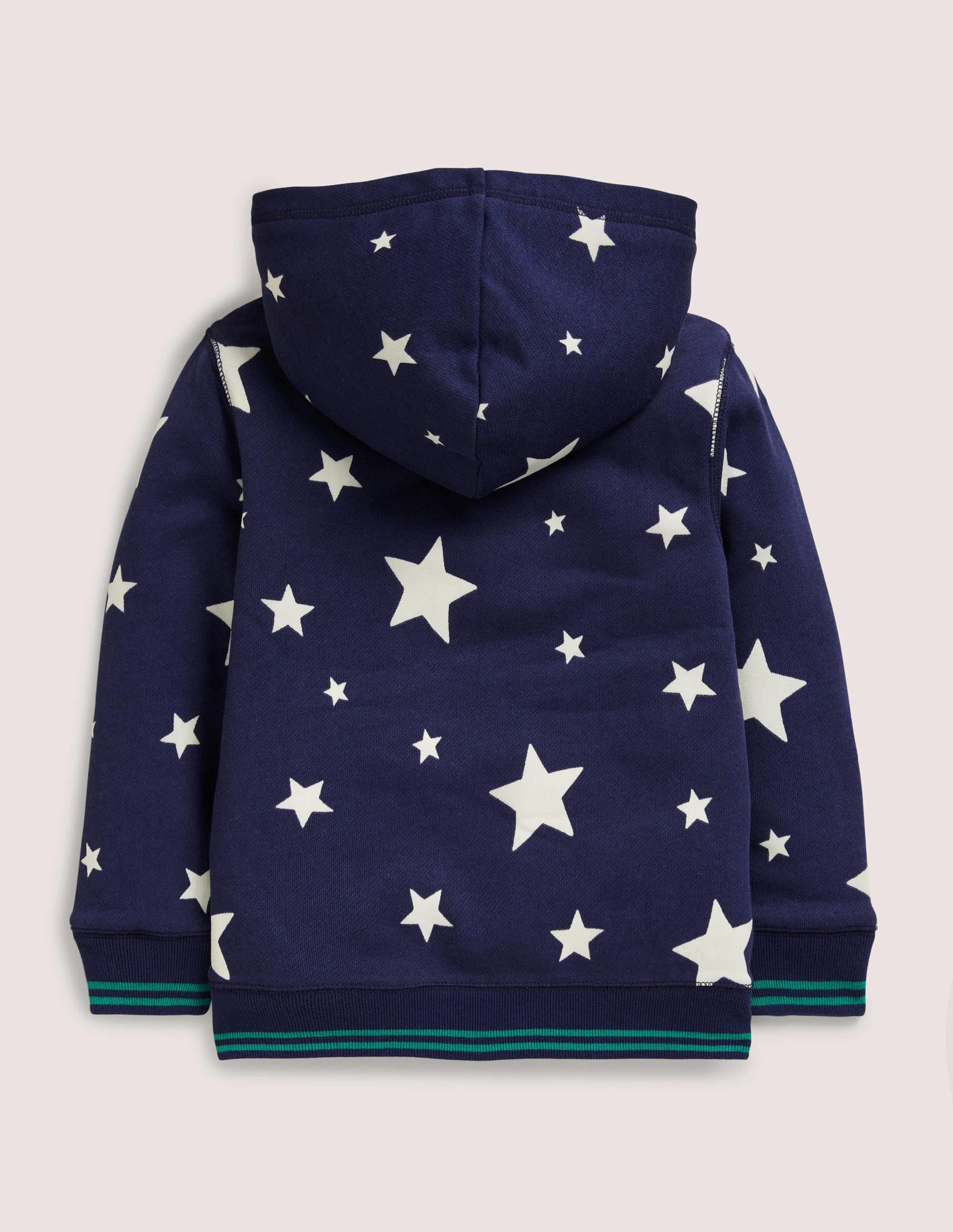 Navy Star Print Fleece-Lined Hoodie-Étoiles brillantes bleu marine universitaire - Image 2