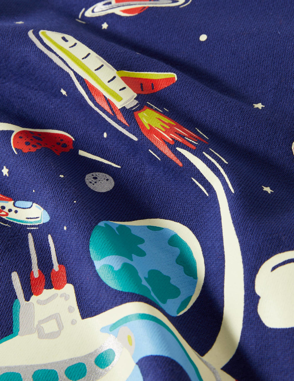 Glowing Space Sweatshirt-Motif spatial bleu marine écolier - Image 3