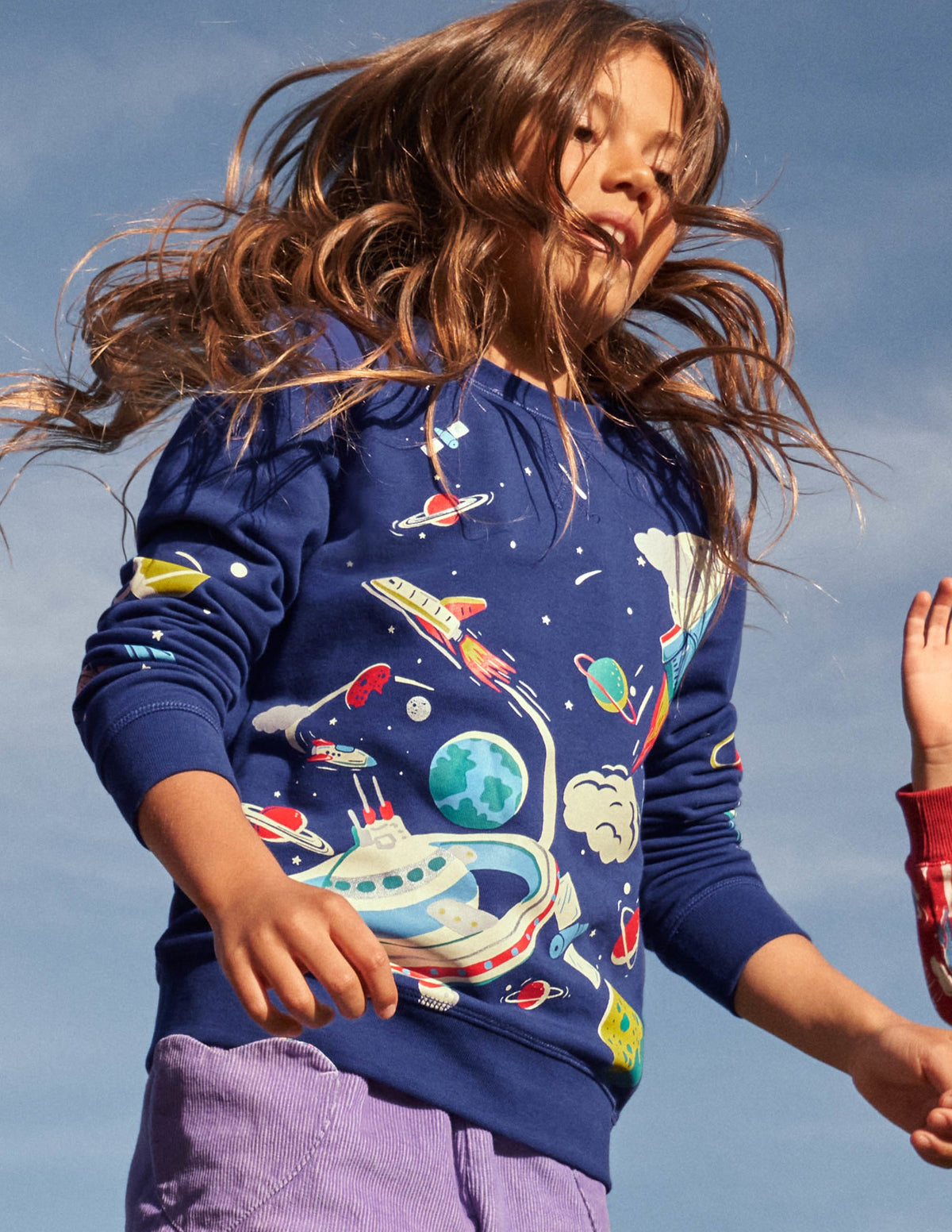 Glowing Space Sweatshirt-Motif spatial bleu marine écolier - Image 6