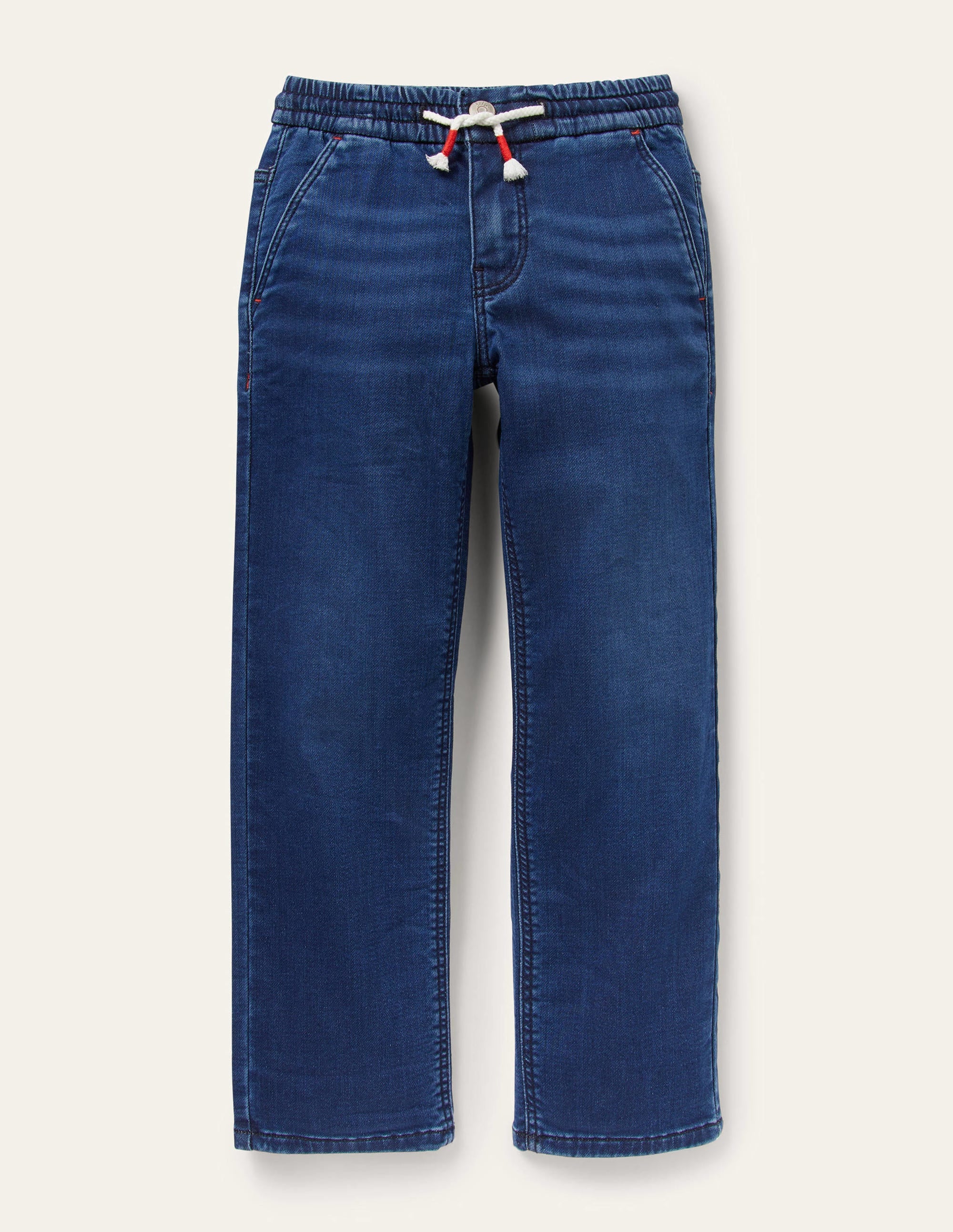 Denim Pull On Straight Leg Jeans-Mittleres Vintageblau, Denim - Image 1