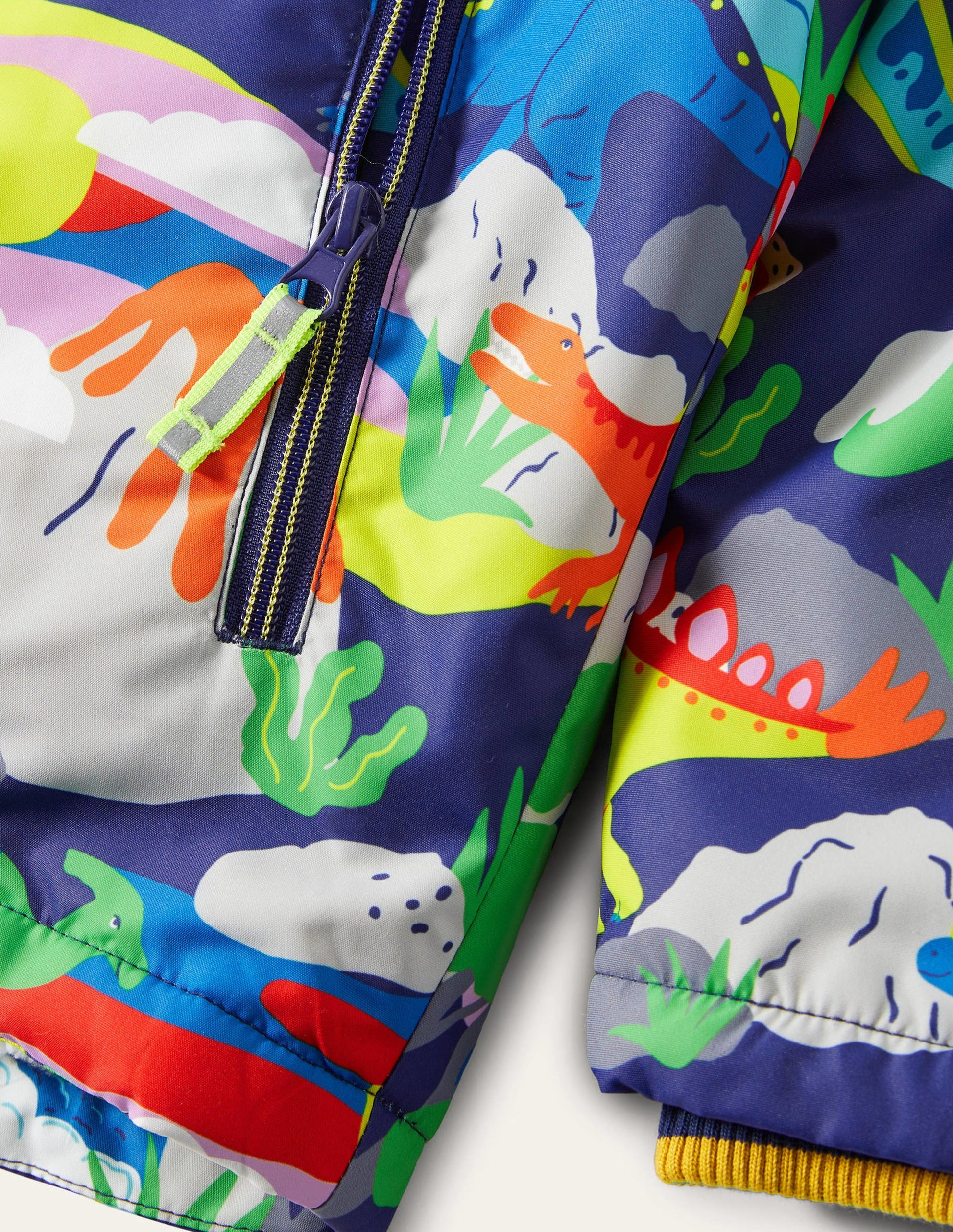 Anorak à doublure sherpa cosy-Dinosaure multi bleu tribord-3