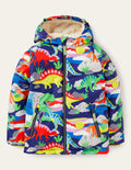 Anorak à doublure sherpa cosy-Dinosaure multi bleu tribord