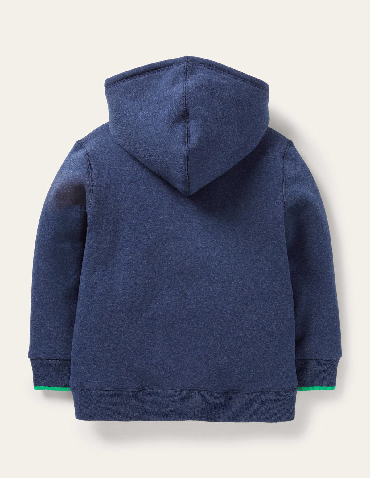 Navy Borg Lined Zip-up Hoodie-Blau Meliert - Image 2