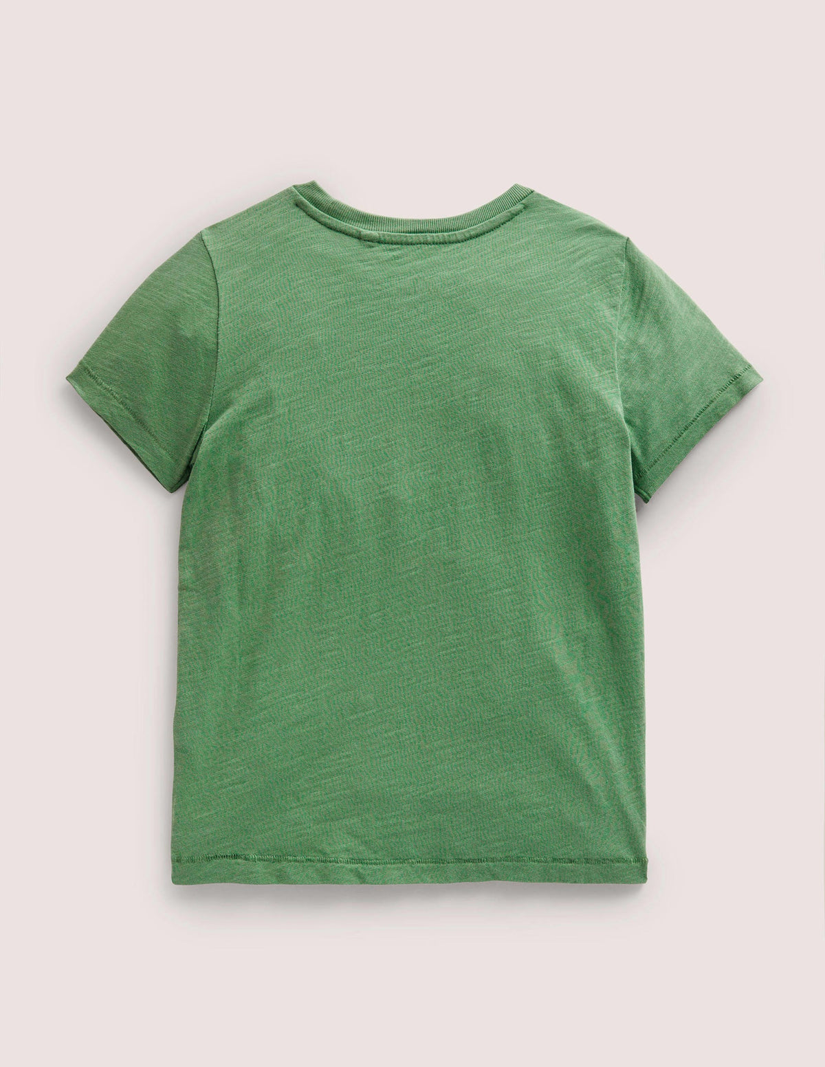 Vorgewaschenes Flammgarn-T-Shirt mit Stückfärbung-Dunkles Grasgrün-2