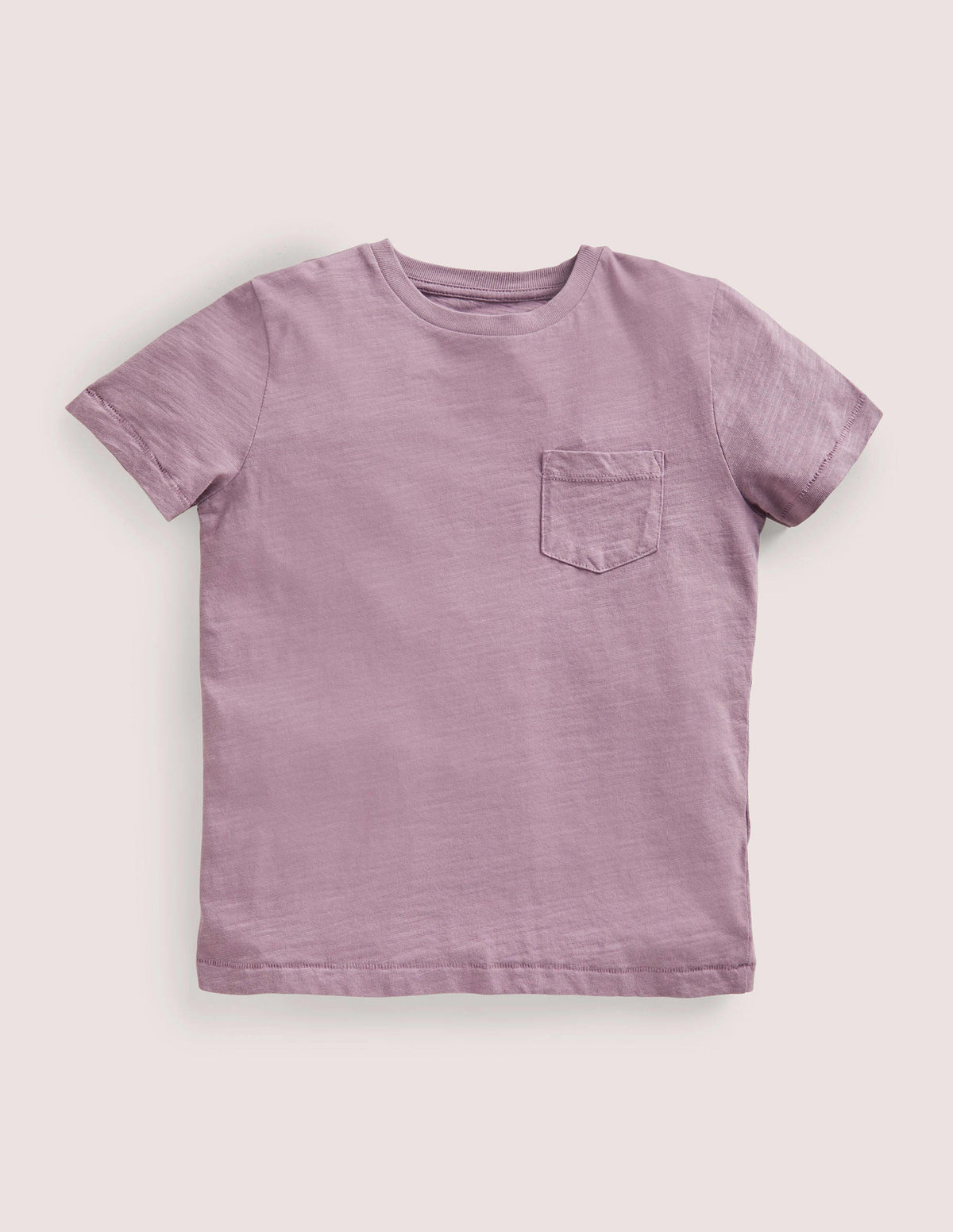Vorgewaschenes Flammgarn-T-Shirt mit Stückfärbung-Zartes Heideviolett - Image 1