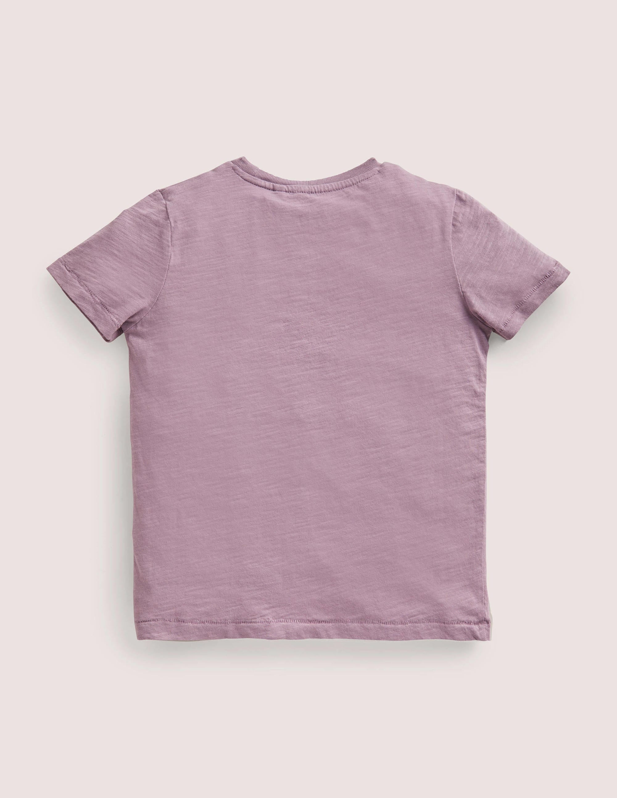 Vorgewaschenes Flammgarn-T-Shirt mit Stückfärbung-Zartes Heideviolett - Image 2