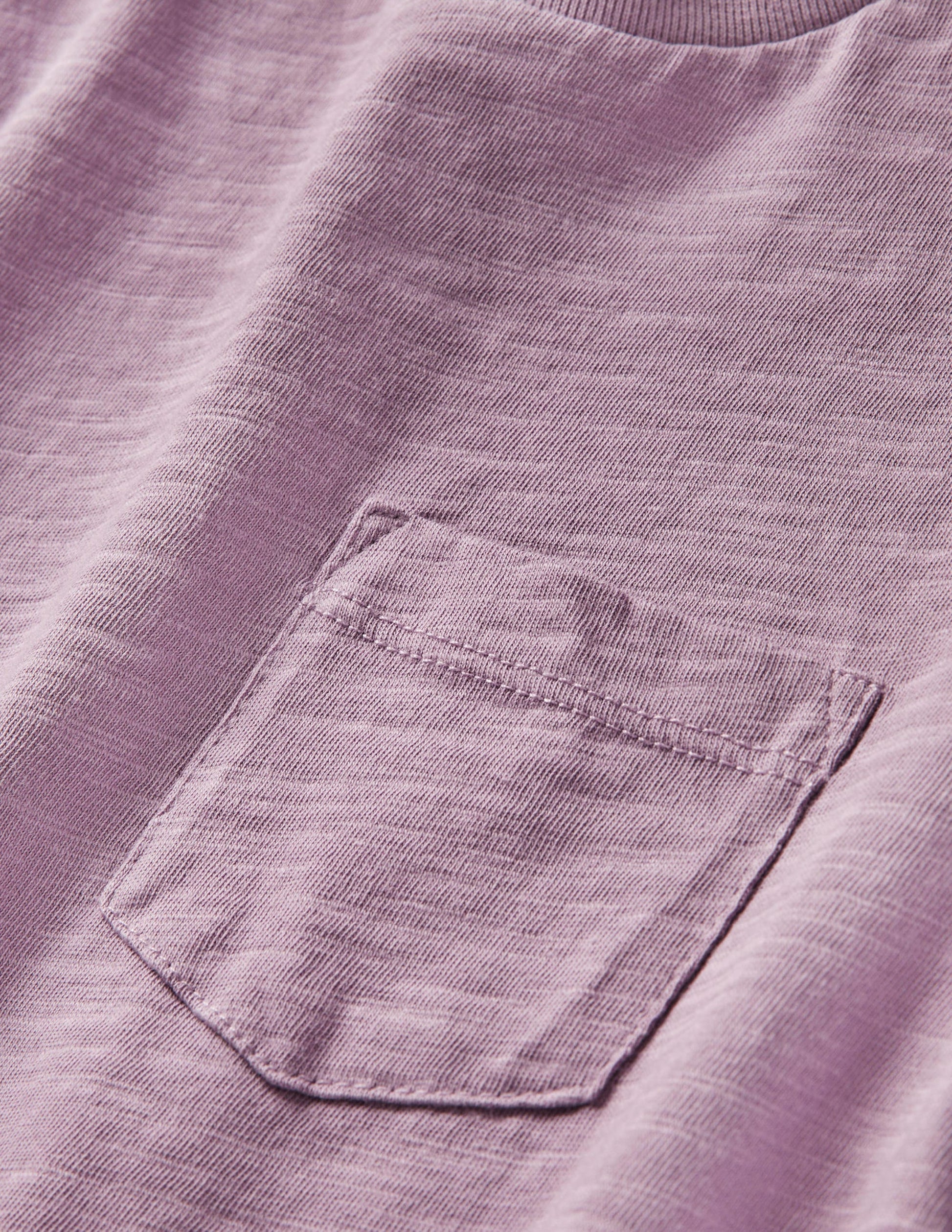 Vorgewaschenes Flammgarn-T-Shirt mit Stückfärbung-Zartes Heideviolett-3