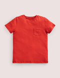 T-shirt délavé en tissu flammé-Rouge poivron