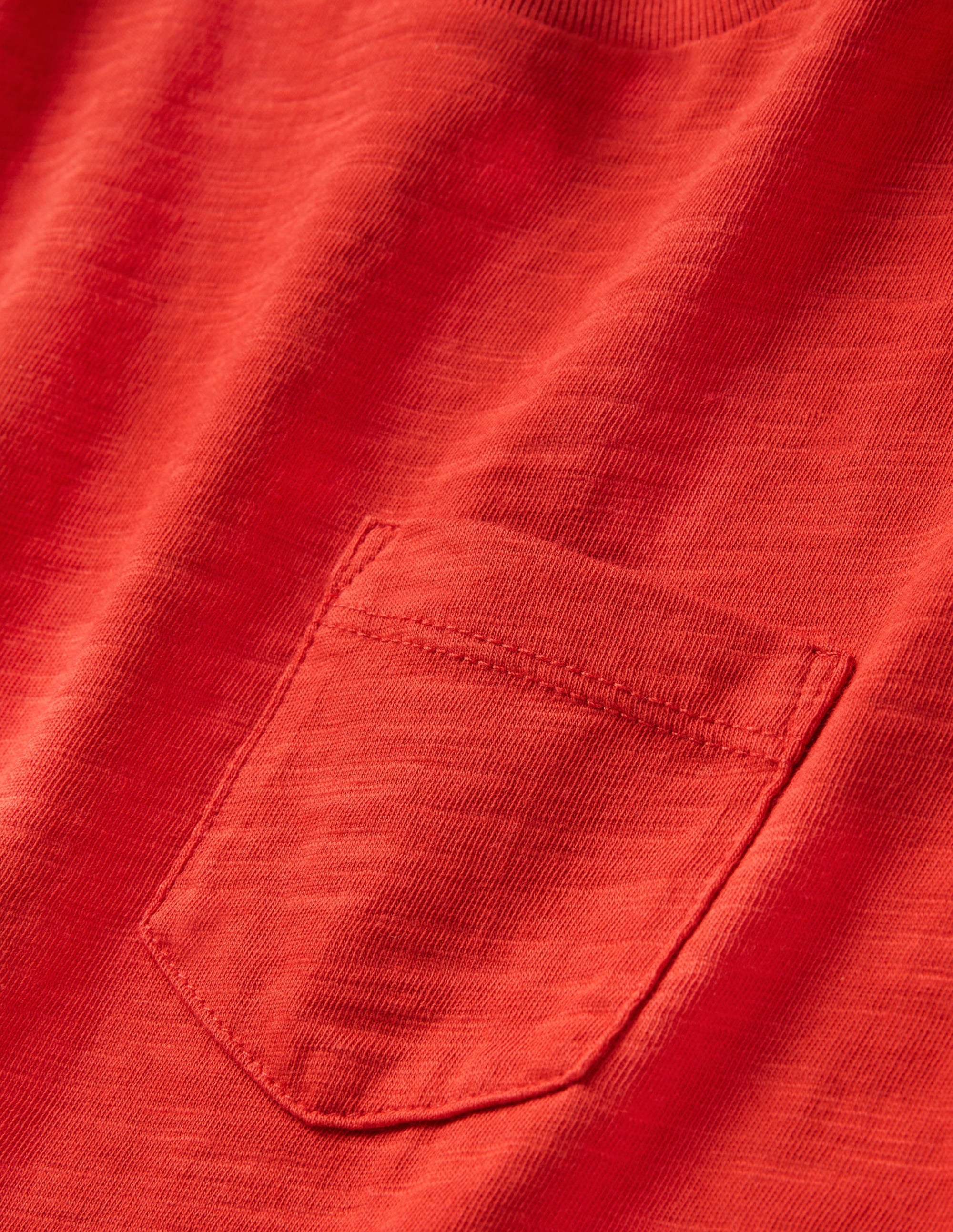 T-shirt délavé en tissu flammé-Rouge poivron - Image 3