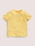 Striped Washed Slub T-shirt-Sun Bleach Yellow