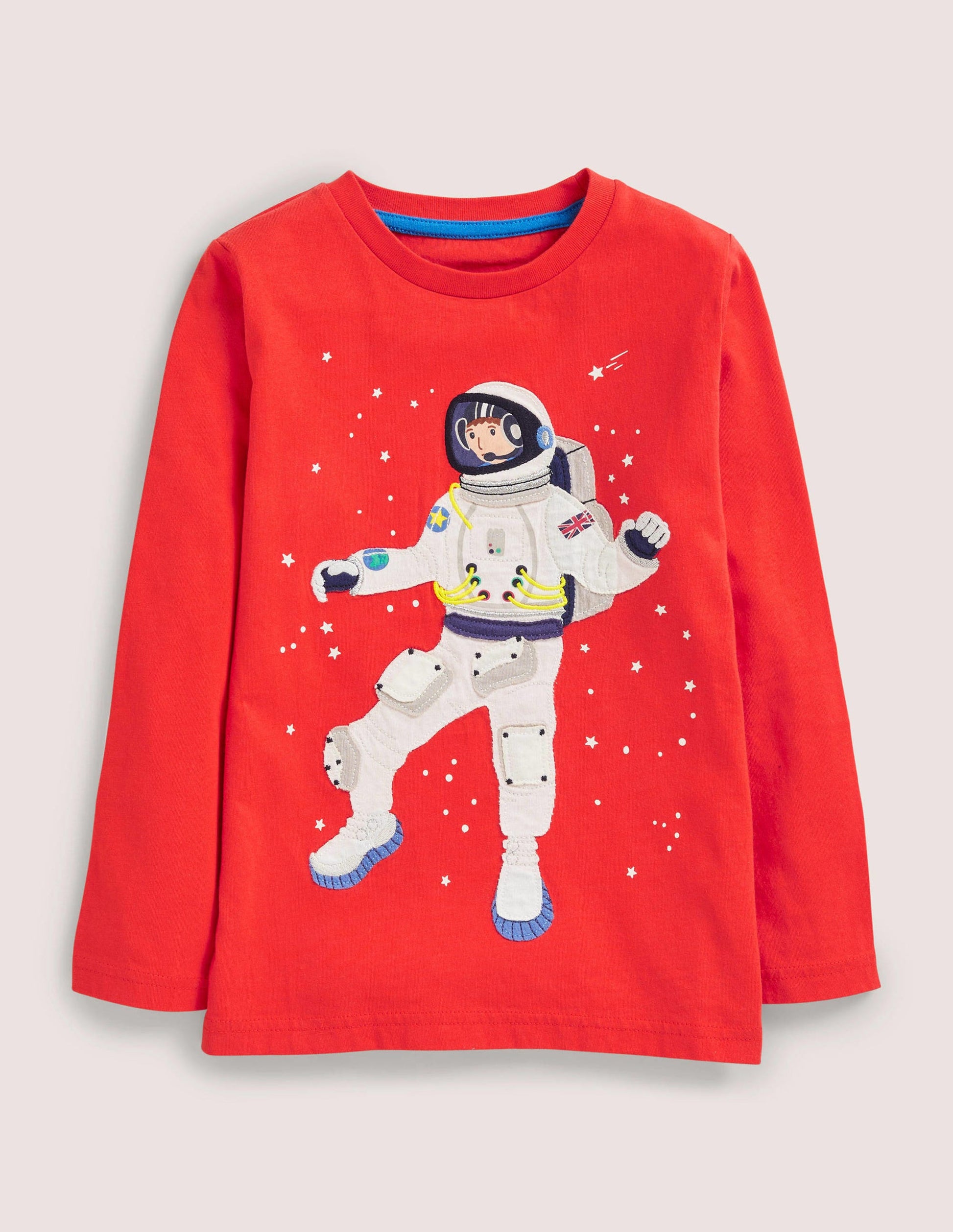 Oberteil mit Astronauten-Applikation-Rockabilly-Rot, Astronaut-1