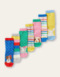Box mit Socken im 7er-Pack-Bunt, Haustiere