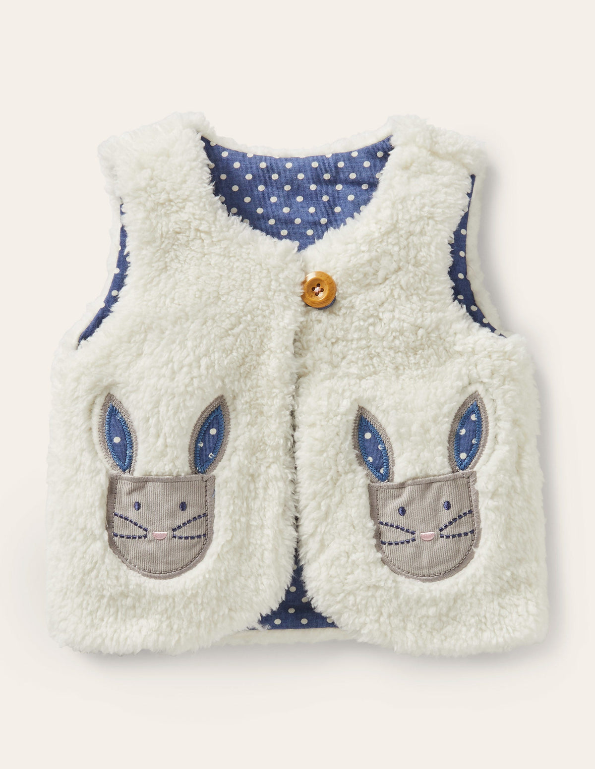 Bequeme Weste mit Taschenapplikation-Naturweiß - Image 1