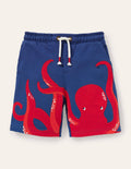 Sweatshorts mit Applikation-Segelblau, Oktopus