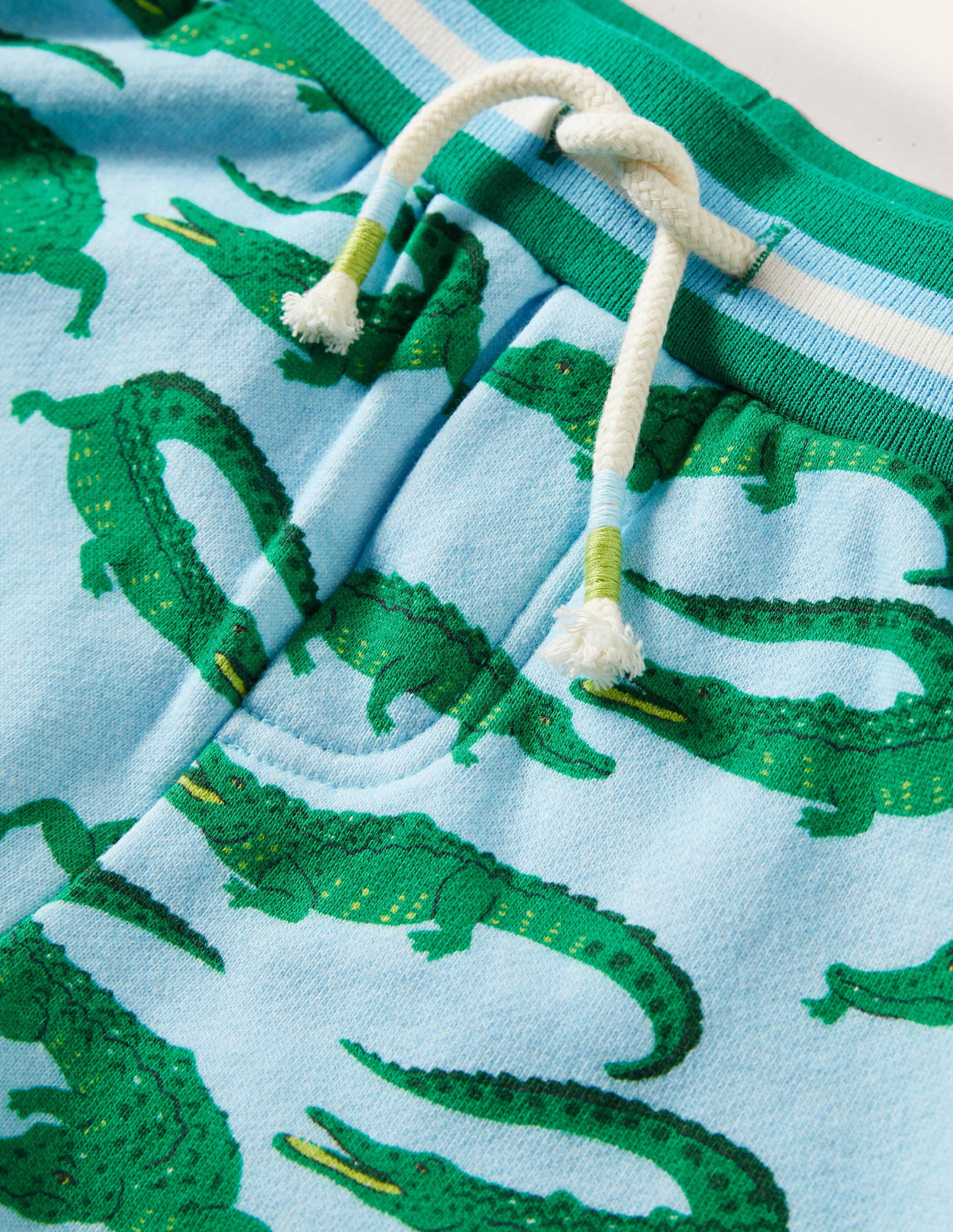 Gemusterte Sweatshorts-Neptunblau, Krokodile - Image 3