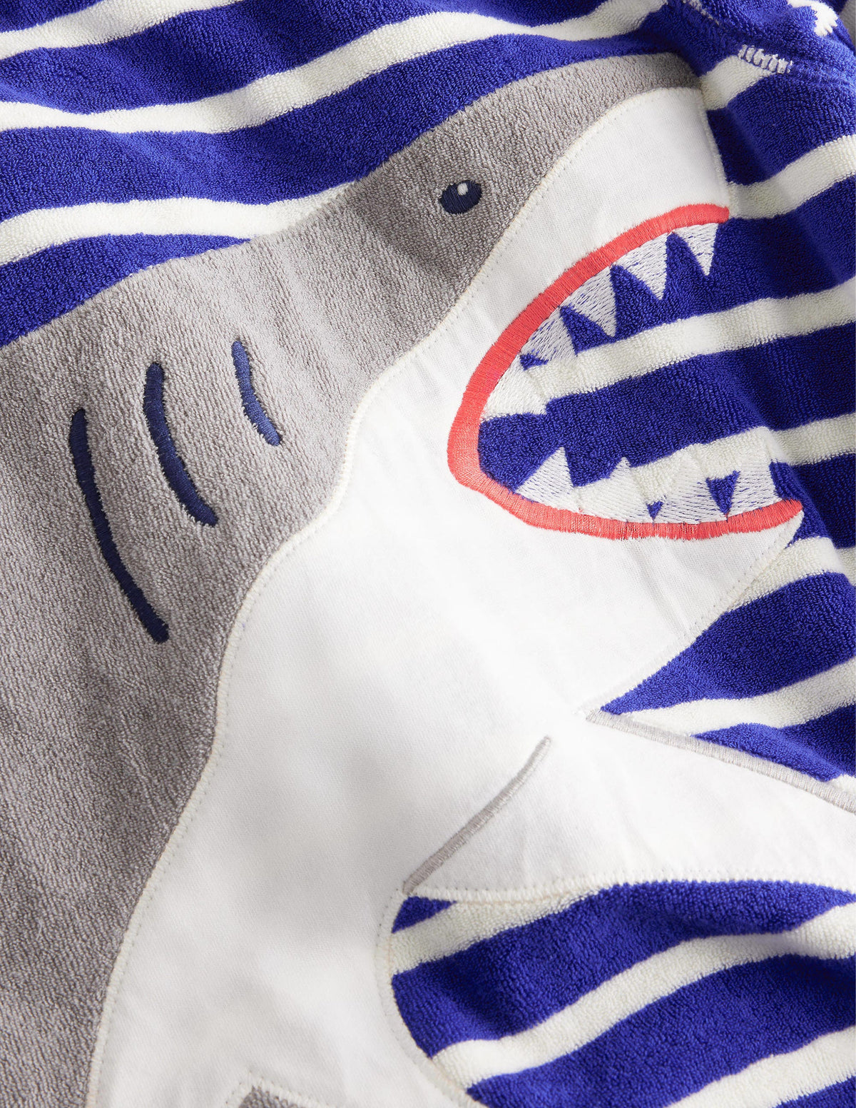 Frottee-Badeponcho mit Applikation-Stahlblau, Hai - Image 3