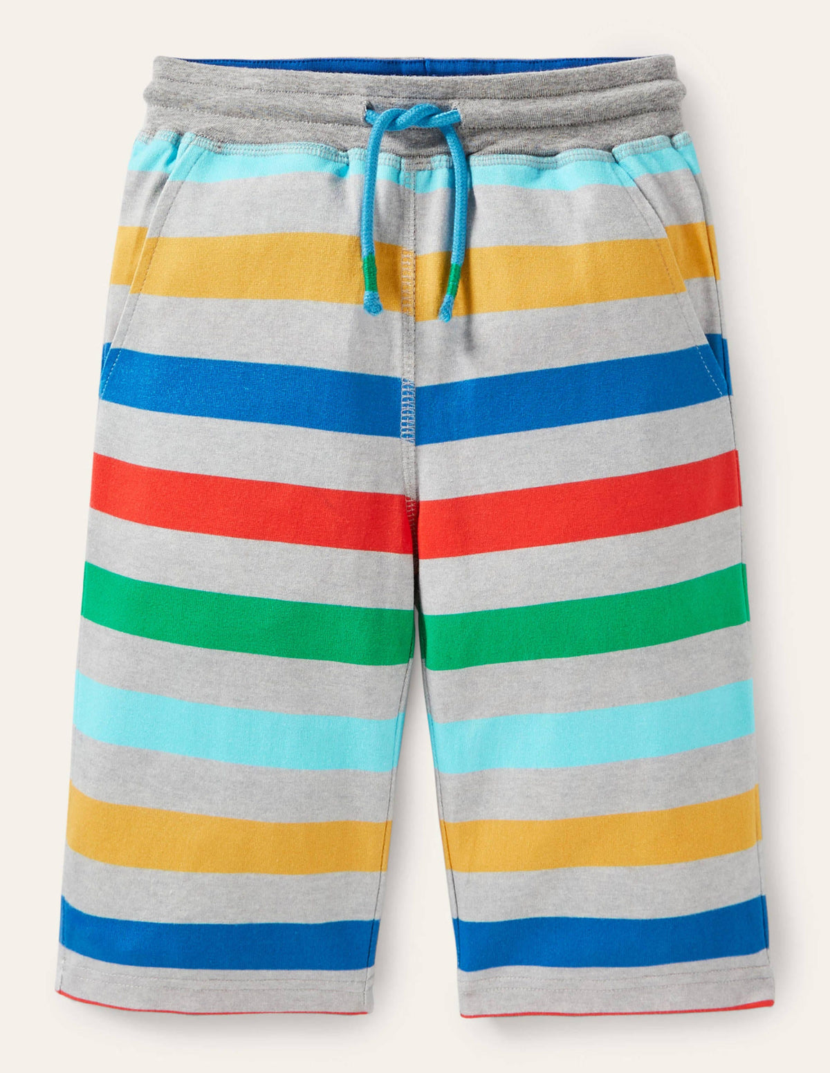 Jersey-Baggyhose-Grau, Regenbogenstreifen-1