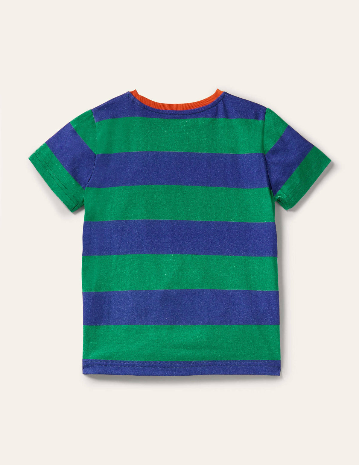 Vorgewaschenes T-Shirt aus Flammgarn-Paprikagrün/Blau, Welle - Image 2