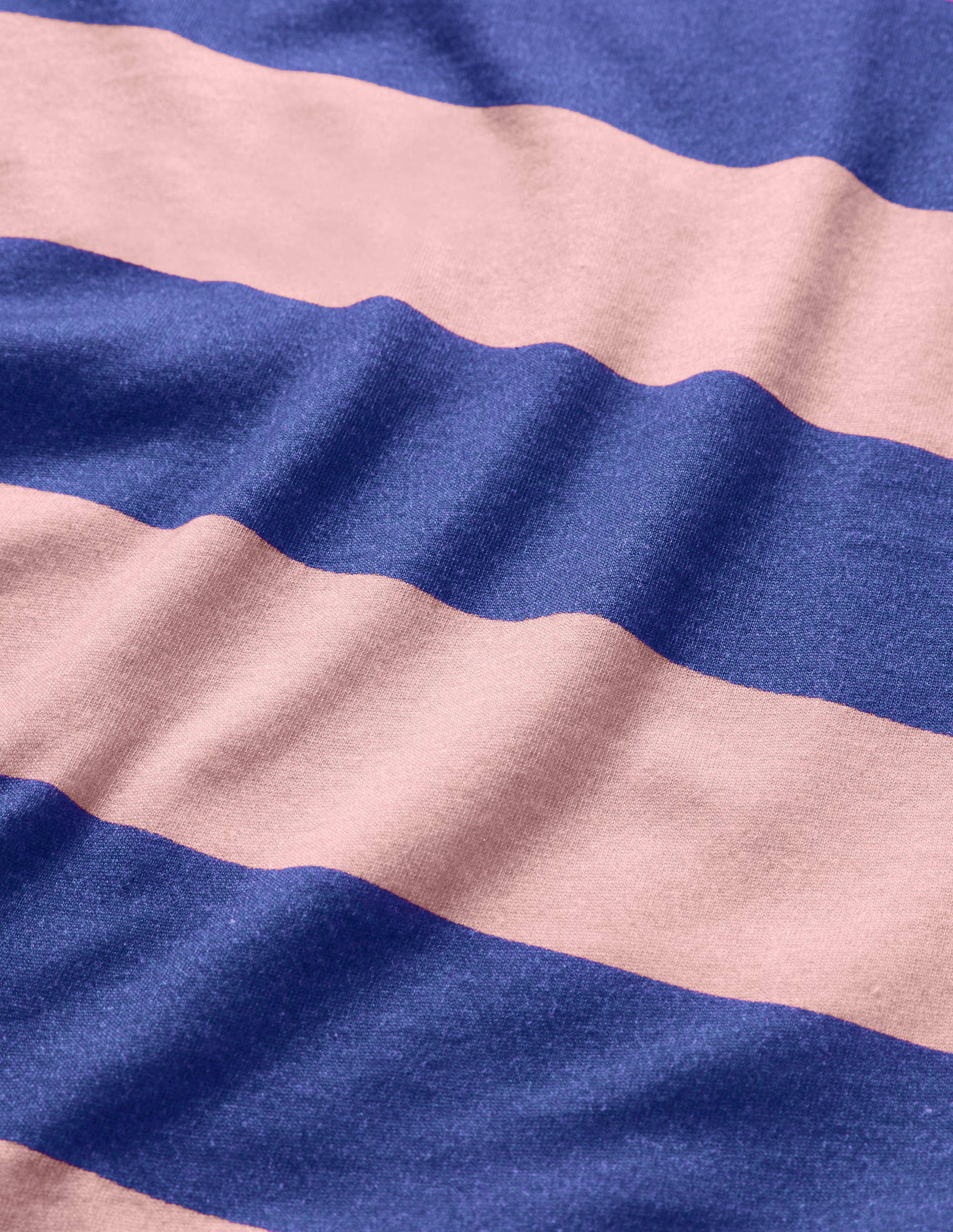 Vorgewaschenes T-Shirt aus Flammgarn-Delfinrosa/Strahlendes Marineblau-3