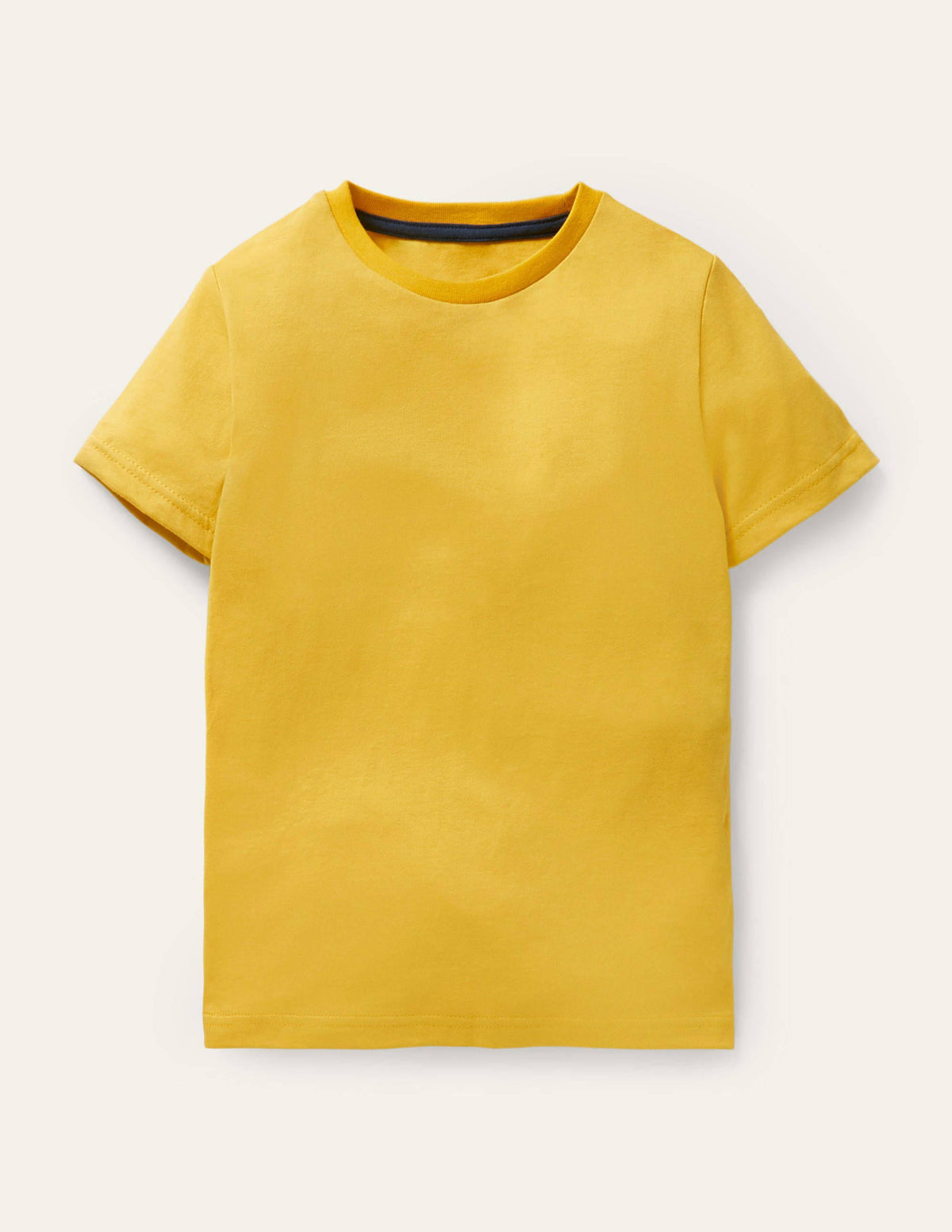 Vorgewaschenes T-Shirt aus Flammgarn-Maisgelb-1