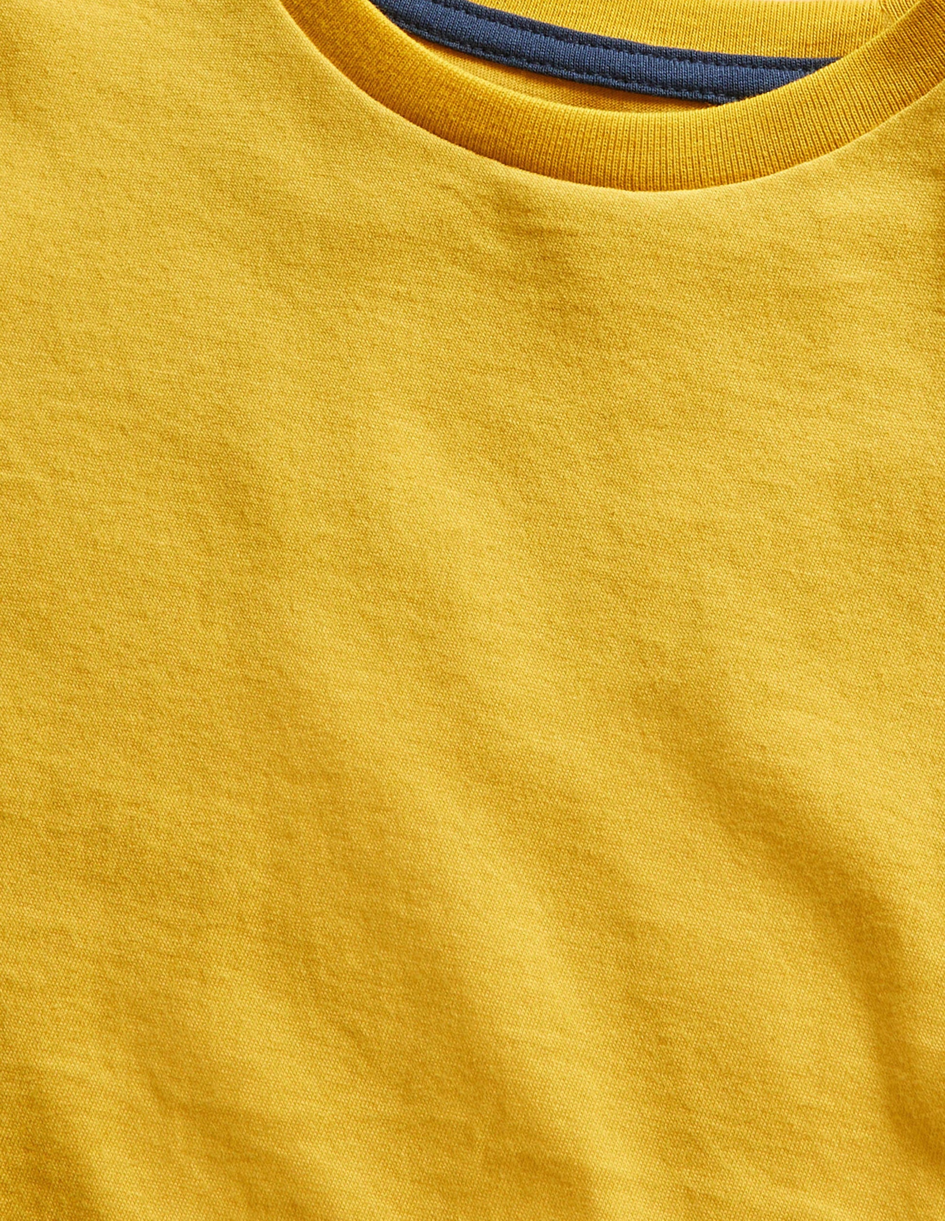 Vorgewaschenes T-Shirt aus Flammgarn-Maisgelb-3