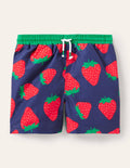 Gemusterte Badeshorts-Schuluniform-Navy, Erdbeere