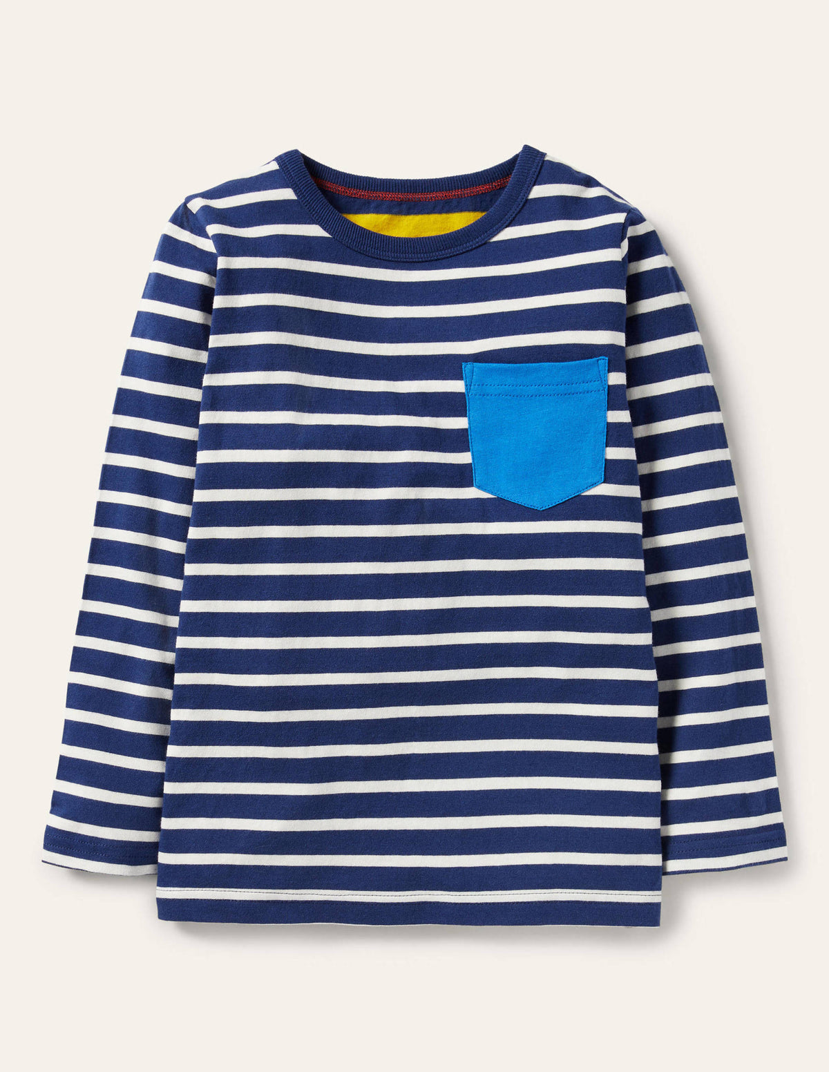 Langärmliges Bretonshirt-Segelblau/Naturweiß-1