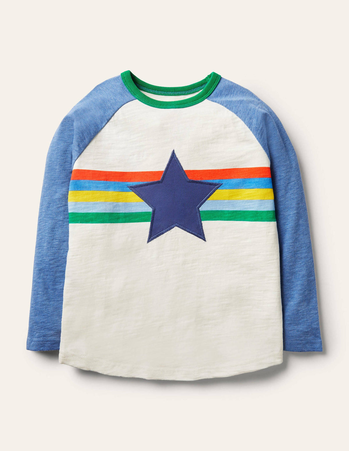 Raglan-Oberteil-Marokkoblau, Bunt-1