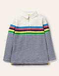 Supersoft Jersey Polo-Starboard Blue/Ivory Multi