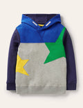 Sweat à capuche colourblock-Étoile gris chiné