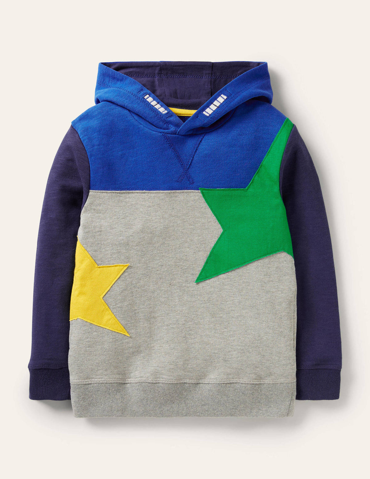 Sweat à capuche colourblock-Étoile gris chiné - Image 1
